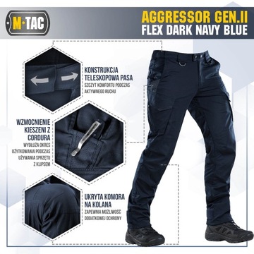 MTac Spodnie taktyczne Aggressor Gen.II Dark Navy Blue 26/30