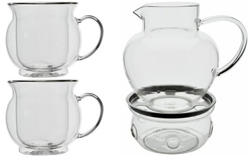 СТЕКЛЯННЫЙ КУВШИН ОБЪЕМОМ 1 Л 2 ФРЕЗИРОВАННЫХ БОКАЛА ДЛЯ ВИНА