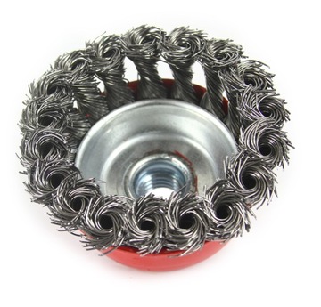 Щетка торцовая из плетеной проволоки М14 75мм.