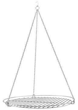 RUSZT DO GRILLA OKRĄGŁY WISZĄCY CHROMOWANY STAL Ø 50 cm + ŁAŃCUCH