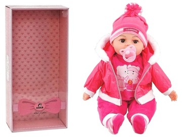 RÓŻOWA lalka dzidziuś BABY bobas BORN mówi ŚPIEWA smoczek nr6 PREZENT BOX