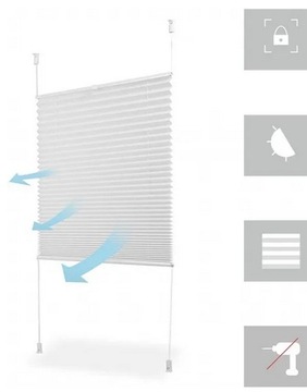 РУЛОННЫЕ ШТОРЫ ПЛИССИСИ SEKEY, РАЗМЕР 100x120 СМ, БЕЛЫЕ