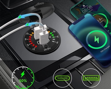 USB QC 3.0 ЦИФРОВОЙ СВЕТОДИОДНЫЙ ВОЛЬТМЕТР ШКАЛА