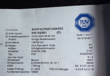 Honda Civic IX Hatchback 5d 1.8 i-VTEC 142KM 2015 Honda Civic 1,8 LIFT Perla Sport Navi Bezwypadkowy Kamera Led Serwis, zdjęcie 26