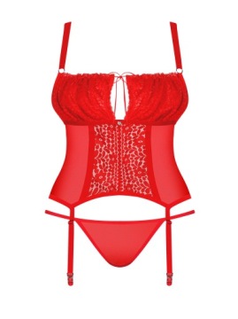 Obsessive Blossmina Корсет Плюс Размер Красный 6XL/7XL