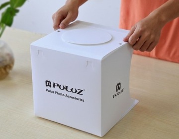 БЕСТЕННАЯ ТЕНТА PULUZ 2XLED 1100LM 6x ФОН 20 СМ ДЛЯ ФОТОГРАФИИ ПРОДУКТА