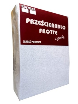 PRZEŚCIERADŁO FROTTE Z GUMKĄ 100/200 GRUBE BIAŁY