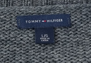 Tommy Hilfiger Szary Kopertowy Sweter 40 L