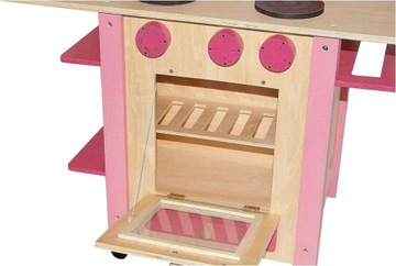 ДЕРЕВЯННАЯ КУХНЯ ДЛЯ ДЕТЕЙ РОЗОВАЯ ДЕТСКАЯ КУХНЯ