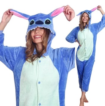 PIŻAMA STITCH STICH DRES ONESIE KIGURUMI KOMBINEZON PRZEBRANIE - XS