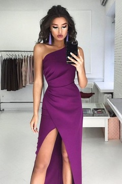 Ida CROWN BLUE ПЛАТЬЕ, на одно плечо, СВАДЕБНЫЙ L