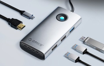 АДАПТЕР ORICO LIGHT HUB USB-C 3.0 5 В 1 3X USB-A HDMI 4K USB-C PD 100 Вт