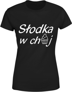 ŚMIESZNA KOSZULKA DAMSKA Z NAPISEM NADRUKIEM R. XL BLUZKA TSHIRT DAMSKI