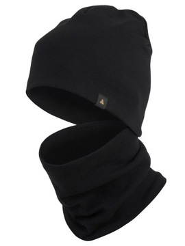 CZAPKA KOMIN MĘSKI KOMPLET bawełna ZIMOWY GRANAT