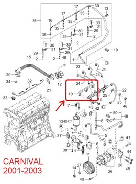 DRŽÁK DRŽÁKY LIŠTA KIA CARNIVAL 01-