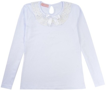 BLUZKA dziewczęca biała elegancka 164 H200B