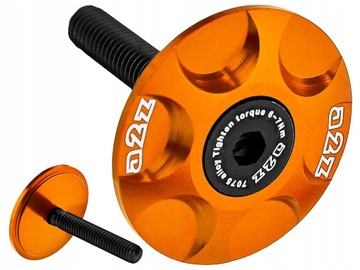 KAPSEL KOREK STERÓW ROWEROWYCH A2Z S-CAP AHEAD CNC ŚRUBA POMARAŃCZOWY