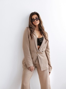 ЛЬНЯНОЙ КОСТЮМ ПРЕМИУМ ПЕСОЧНОГО ЦВЕТА