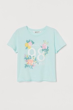 bluzka T-shirt miętowy H&M Rozm. 134/140