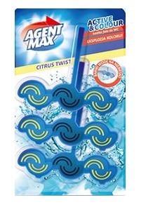 Kostka do wc barwiąca wodę na niebiesko Agent Max 3 szt