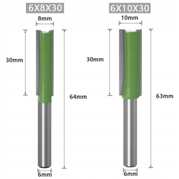 7 шт., 6 мм, хвостовик, прямая кромочная фреза с W