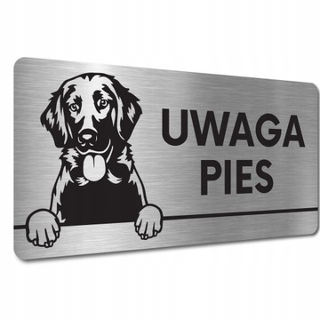 TABLICZKA UWAGA ZŁY PIES GROŹNY Aporter Retriever TABLICZKA UWAGA ZŁY PIES