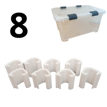 8x KLIPSY ZAMYKAJĄCE DO IKEA SAMLA DO POJEMNIKÓW 45 65 Litrów ZESTAW