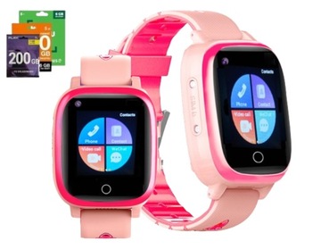 Smartwatch Garett Kids Life Max 4G Różowy KARTA SIM LOKALIZATOR PODSŁUCH