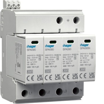 HAGER Ogranicznik przepięć B+C T1+T2 4P SPA931