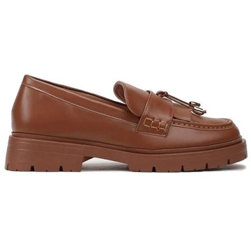 Mokasyny Damskie Półbuty Skórzane Z Ozdobą Loafersy Wygodne Buty 40