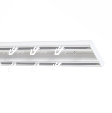 Karnisz sufitowy podwójny szyna aluminiowa 400 cm z agrafką