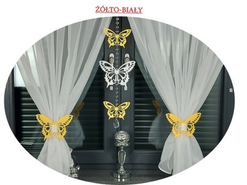 UPIĘCIE OZDOBNE AŻUROWE DO FIRAN ZASŁON MOTYLEK