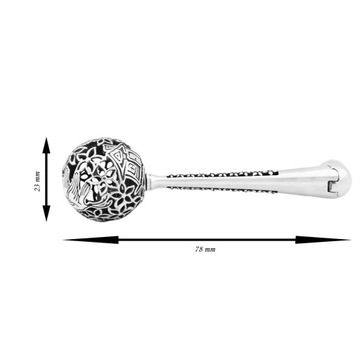 Серебряная погремушка 925 пробы, сувенир на крещение, гравировка