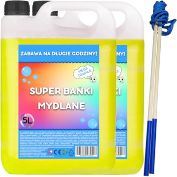 Płyn do baniek mydlanych 2x5 L dużych 10l + kije