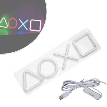 NEON KONTROLERA PS4 GAME DEKORACJE USB ŚCIANĘ POKÓJ GRACZA TABLICA ŚWIETLNA