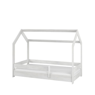 Łóżko dziecięce DOMEK BABY BOO 180x80 + materac BIAŁY GŁADKI