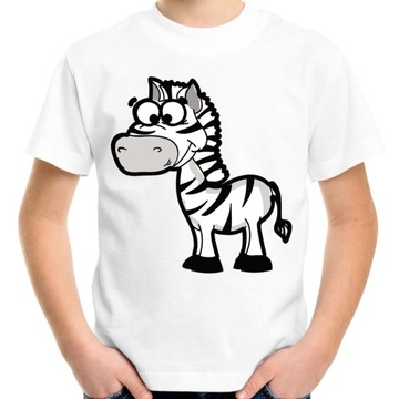 Koszulka dziecięca z zebrą t-shirt zebra na prezent dla dziecka 128