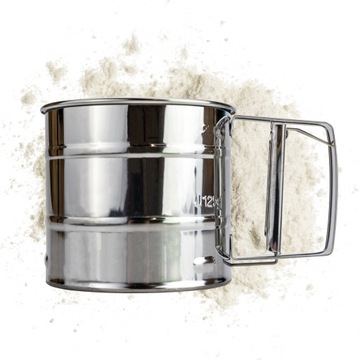 Просеиватель для муки, сахарница, стальное сито.