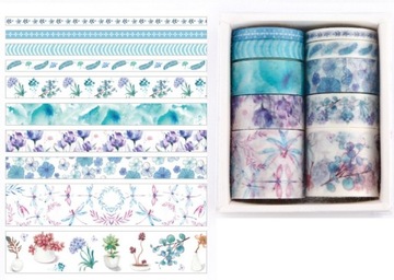 Zestaw Taśma Papierowa Washi 10szt Ważka Kwiaty