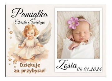 FOTO MAGNES Podziękowanie dla gości ze zdjęciem Chrzest Roczek 10x7cm O33