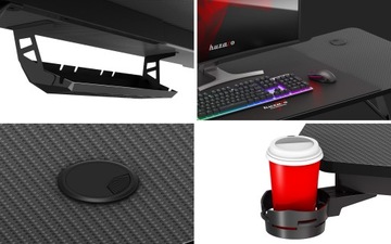 Huzaro Hero 3.3 Черный компьютерный игровой стол + панель XXL