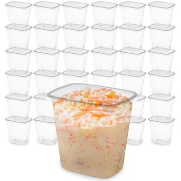 Pojemnik PP prostokątny 500ml z wieczkiem (100szt)
