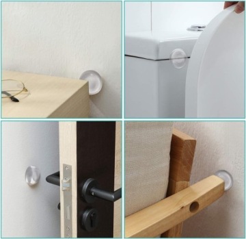 РУЧКА ДВЕРНАЯ БАМПЕР, САМОКЛЕЯЩАЯСЯ, 5см х 12,5мм ДЛЯ СТЕН - 6 шт.