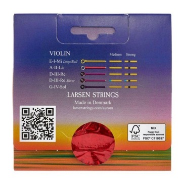 Стр.Ларсен Аврора Средний для скрипок с серебром D