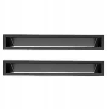 KRATKA WENTYLACYJNA KOMINKOWA LUFT 60X600 METALOWA CZARNA - zestaw 2 sztuk