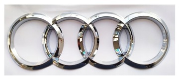 AUDI emblemat logo znaczek chrom srebrny 316x111