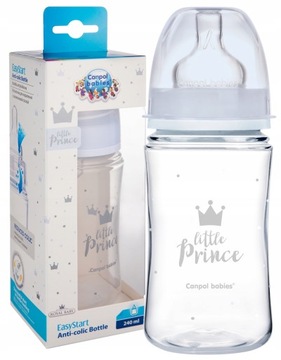 CANPOL BUTELKA SZEROKA ANTYKOLKOWA 240ml ROYAL 3m+