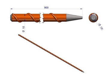 Опора для растений, идеально прямой композитный шест. 10мм L-900мм