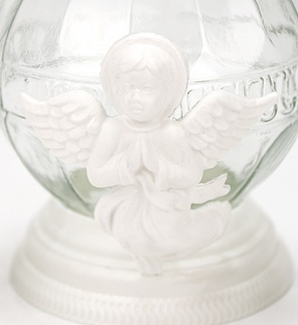 Свеча стеклянная WHITE ANGEL BALL маленькая со вставкой 20ч