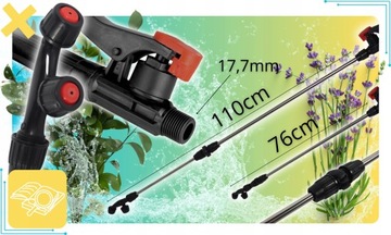 ТЕЛЕСКОПИЧЕСКОЕ МЕТАЛЛИЧЕСКОЕ ОПРЫСКИВАТЕЛЬНОЕ КОПЬЕ ДЛЯ ОПРЫСКИВАТЕЛЕЙ + РУЧКА 76-110 СМ